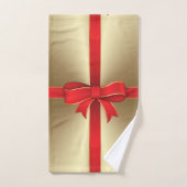 Handtuch-Set - Red Bow & Ribbon auf Gold Badhandtuch Set (Handtuch)