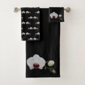 Handtuch-Set - Ruby-Lipped White Orchid Badhandtuch Set (Insitu)