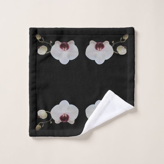 Handtuch-Set - Ruby-Lipped White Orchid Badhandtuch Set (Waschlappen)