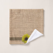 Handtuch-Set - Sonnenblumen mit Burlap- und Regenw Badhandtuch Set (Waschlappen)
