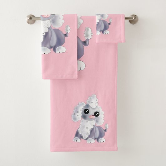 Handtücher aus rosa Badewanne mit Puppy Pet - Ihre (Insitu)