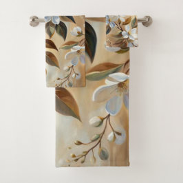 Handtücher aus weißem beigefarbenem Becken