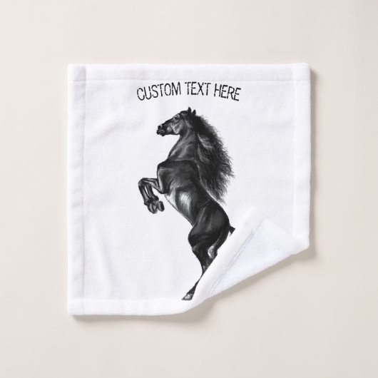 Handtücher für das schwarze Pferd mit benutzerdefi (Waschlappen)