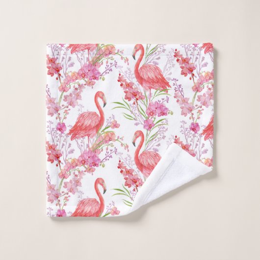 Handtücher für den Strand in niedlich rosa Flaming (Waschlappen)