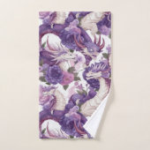 Handtücher für lila und weiße Drachen und Rose (Handtuch)