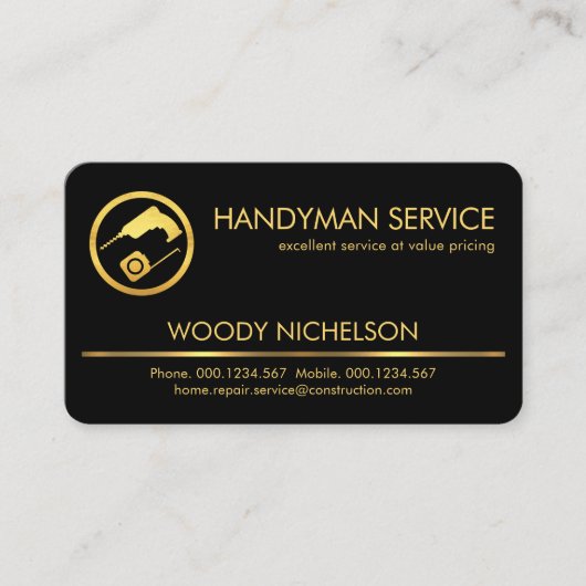 Handtücher für Minimalistische Gold-Line Visitenkarte (Vorderseite)