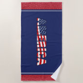 Handtücher für Strand Amerika Glitzer Rot, Weiß, B (Vorderseite)