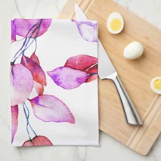 Handtücher mit hübschem Blumenmotiv (Viertel Falte)