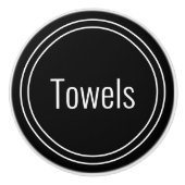 Handtücher Schwarz-Weiß-Vorlage Keramikknauf (Vorderseite)