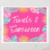 Handtücher und Sonnenschutzcreme | Party-Zeichen d (Vorderseite)