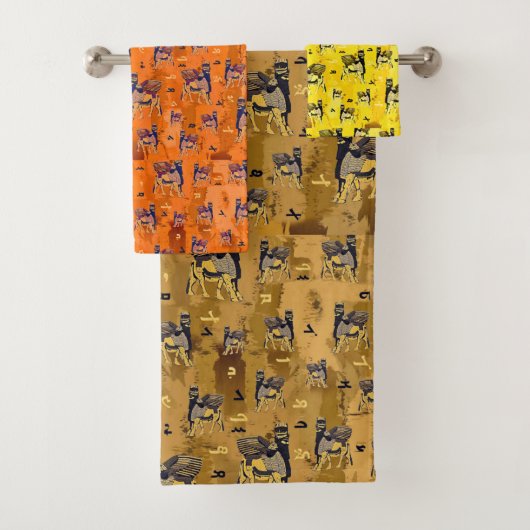 Handtücher von Assyrian Lamassu & Alphabet (Insitu)