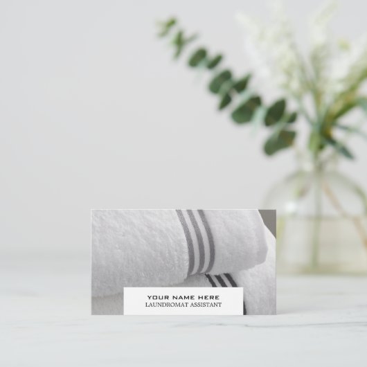 Handtücher, Waschsalon, Reinigungsservice Visitenkarte (Stehend Vorderseite)