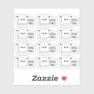 Handtücher wechseln Wäscheservice Reinigungsanstal Aufkleber