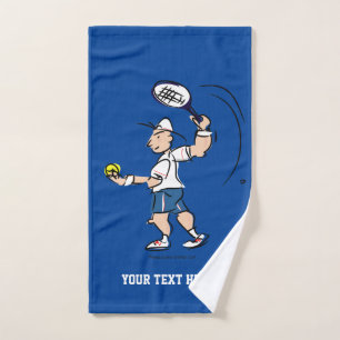 Handtuchgeschenk für Tennisspieler Cartoon Handtuch
