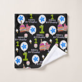 Handtuchhalter, #1 Happy First Birthday Badhandtuch Set (Waschlappen)