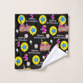 Handtuchhalter, #5 Happy 5th Birthday Black Badhandtuch Set (Waschlappen)