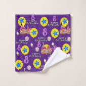 Handtuchhalter, 8. Geburtstag, Lila Badhandtuch Set (Waschlappen)