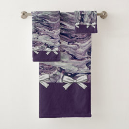 Handtuchhalter Lavendel und Bogen Personalisiert Badhandtuch Set