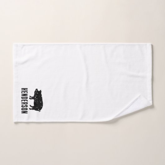 Handtuchhalter mit Vintager Silhouette Badhandtuch Set (Handtuch)