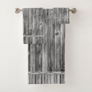 Handtuchhalter - Set aus gewittertem Stallholz