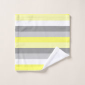 Handtuchhandtuch Set aus gelben, weißen und grauen (Waschlappen)