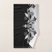 Handtuchhandtuch-Set - Schnörkel schwarz und silbe Badhandtuch Set (Handtuch)