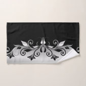 Handtuchhandtuch-Set - Schnörkel schwarz und silbe Badhandtuch Set (Handtuch)