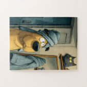 Handtuchkopf Hund & Sneaky Cat - Funny Puzzle (Horizontal)