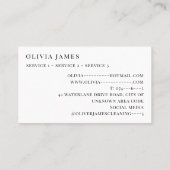 Handtuchreinigung Zimmerservice Haushaltshilfe Visitenkarte (Rückseite)