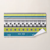 Handtuchretro, 60er, beliebt, Mode, blau, grün Badhandtuch Set (Handtuch)