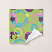 HandtuchSet von Funky Green Circles Badhandtuch Set (Waschlappen)