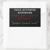 Handtuchspender Rechteckiger Aufkleber (Tasche)