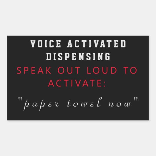 Handtuchspender Rechteckiger Aufkleber (Vorderseite)