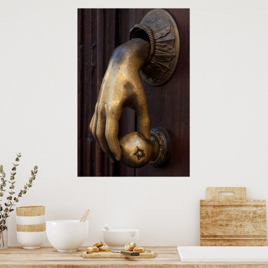 Handtür-Klopfer nah-up, Mexiko Poster (Küche)