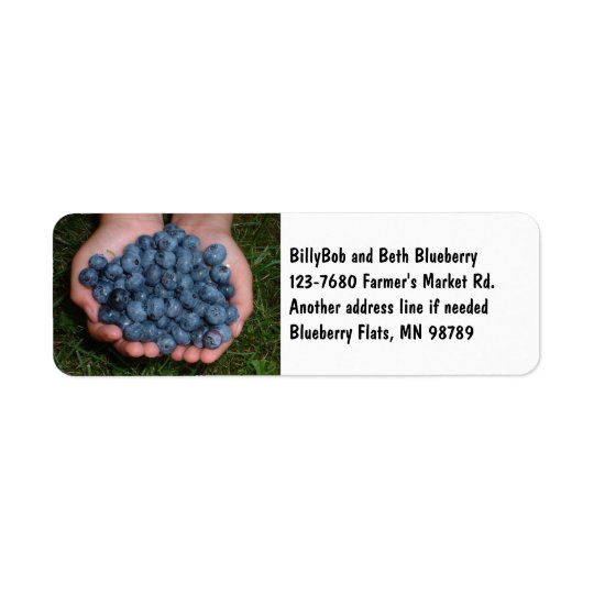 Handvoll frische Blaubeeren Rücksende Aufkleber
