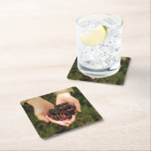 Handvoll Maulbeerbeeren frisch und süß Rechteckiger Pappuntersetzer (Vor Ort)