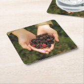 Handvoll Maulbeerbeeren frisch und süß Rechteckiger Pappuntersetzer (angewinkelt)