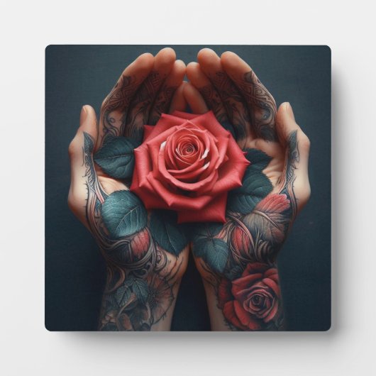 Handvoll Rose Fotoplatte (Vorderseite)
