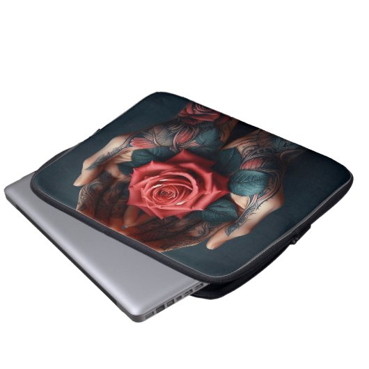 Handvoll Rose Laptopschutzhülle (Vorne Knopf)