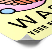 Handwasch-Virus-Symbol Poster (Ecke)