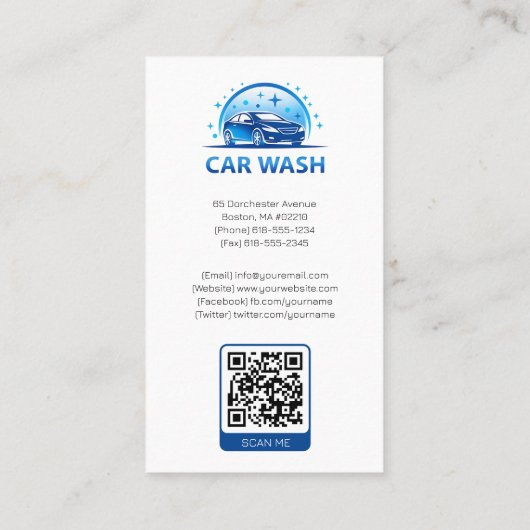 Handwaschanlagen | Carwash Visitenkarte (Rückseite)