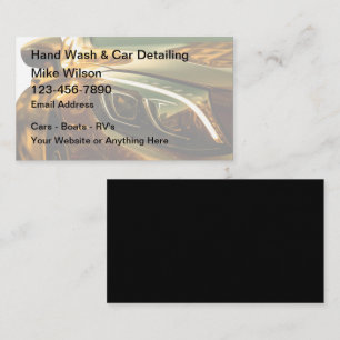 Handwäsche und Auto-Detailing-Geschäftskarten Visitenkarte