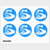 Handwaschen Runder Aufkleber (Blatt)