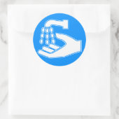 Handwaschen Runder Aufkleber (Tasche)