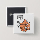 Handwaschender Knopf Button (Vorne & Hinten)