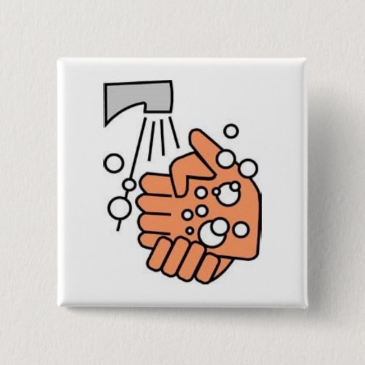 Handwaschender Knopf Button (Vorderseite)