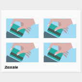 Handwaschkarte Rechteckiger Aufkleber (Blatt)