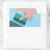 Handwaschkarte Rechteckiger Aufkleber (Tasche)