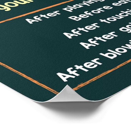 Handwaschsicherheitsinformations-Poster Poster (Ecke)