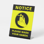 Handwaschtisch Sicherheitsschild Sockelschild (Vorderseite)